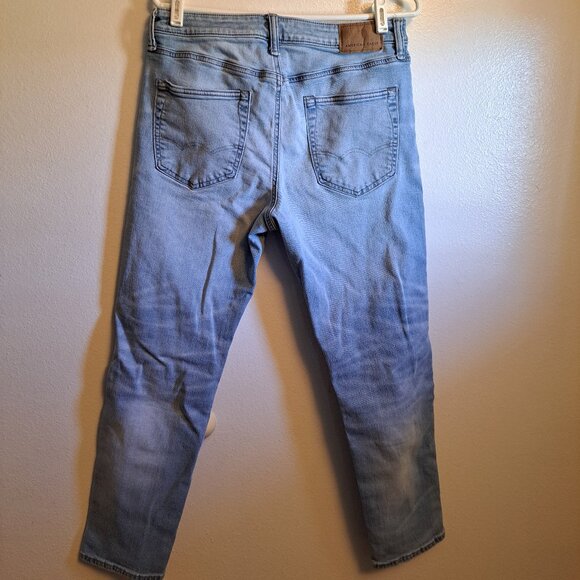 American Eagle AirFlex+ Distressed Light Wash Denim Jeans - Picture 3 of 9